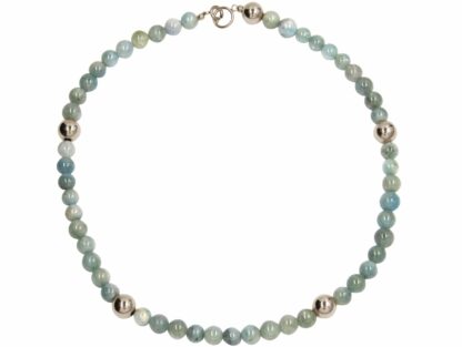 Collier 925 Silber mit Aquamarinen