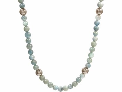 Collier 925 Silber mit Aquamarinen