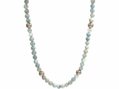 Collier 925 Silber mit Aquamarinen