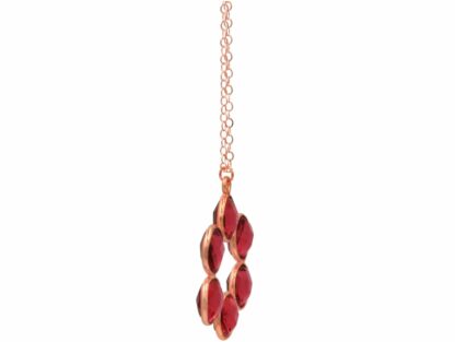 Collier "Rosette" 925 Silber/rosévergoldet mit 6 Turmalinen rosa