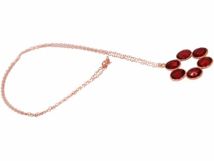 Collier "Rosette" 925 Silber/rosévergoldet mit 6 Turmalinen rosa