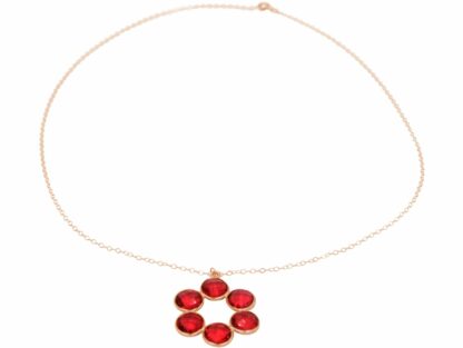 Collier "Rosette" 925 Silber/rosévergoldet mit 6 Turmalinen rosa