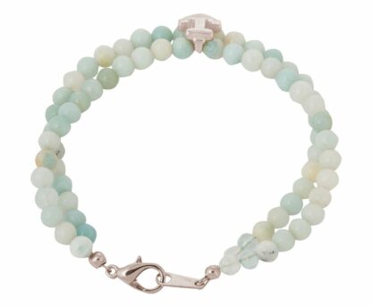 Armband "Anker" 925 Silber mit Aquamarinen