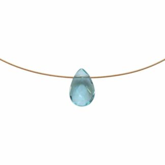 Collier/vergoldet mit Aquamarin-Tropfen