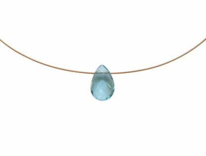 Collier/vergoldet mit Aquamarin-Tropfen