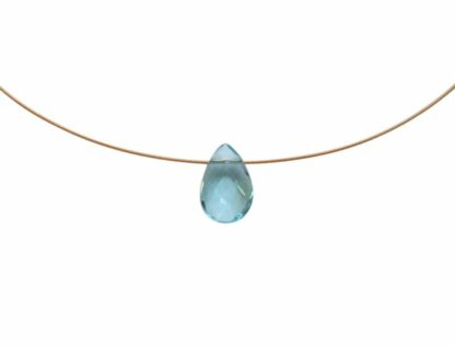 Collier/vergoldet mit Aquamarin-Tropfen