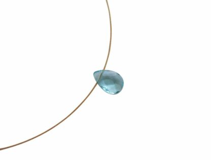 Collier/vergoldet mit Aquamarin-Tropfen