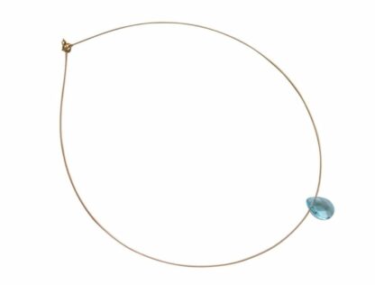 Collier/vergoldet mit Aquamarin-Tropfen