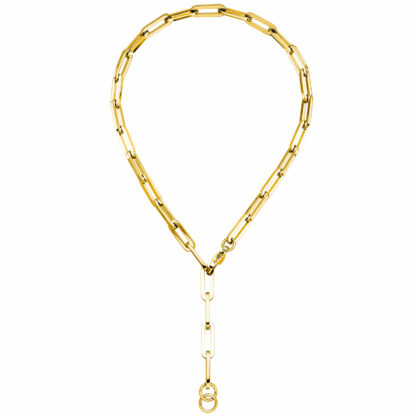 Y-Collier Edelstahl/PVD goldfarben minimalistisch mit Gliedern