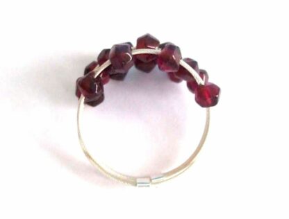 Ring Juwelierdraht 925 Silber mit Granat Edelsteinen
