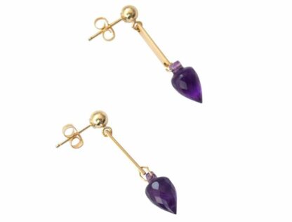 Ohrstecker vergoldet mit Amethyst Tropfen violett