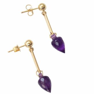 Ohrstecker vergoldet mit Amethyst Tropfen violett