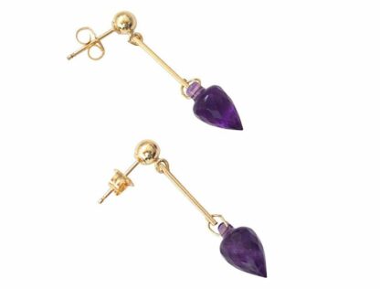 Ohrstecker vergoldet mit Amethyst Tropfen violett