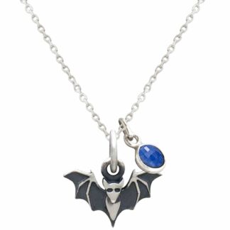 Collier "Fledermaus" 925 Silber mit Blue Saphir