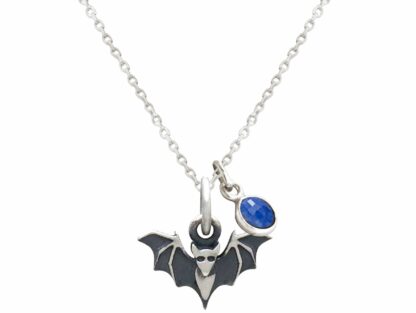 Collier "Fledermaus" 925 Silber mit Blue Saphir