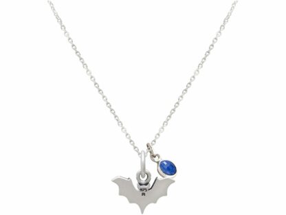 Collier "Fledermaus" 925 Silber mit Blue Saphir