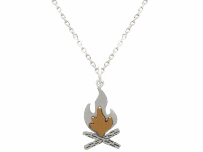 Collier "Lagerfeuer" 925 Silber/teilvergoldet