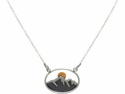 Collier "Gebirge und Sonne" 925 Silber/teilvergoldet