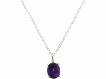 Collier 925 Silber mit Amethyst Cabochon violett