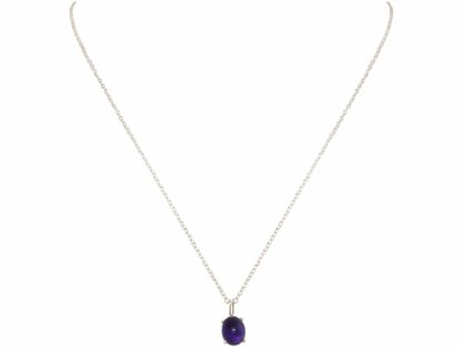 Collier 925 Silber mit Amethyst Cabochon violett