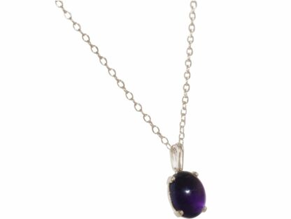 Collier 925 Silber mit Amethyst Cabochon violett