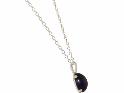 Collier 925 Silber mit Amethyst Cabochon violett