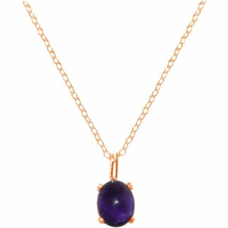 Collier 925 Silber/rosévergoldet mit Amethyst Cabochon