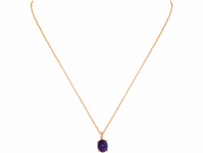 Collier 925 Silber/rosévergoldet mit Amethyst Cabochon