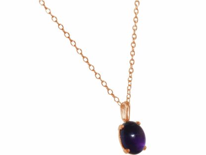 Collier 925 Silber/rosévergoldet mit Amethyst Cabochon