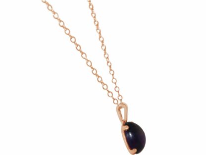 Collier 925 Silber/rosévergoldet mit Amethyst Cabochon