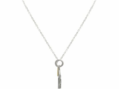 Collier "Wald, Gebirge und Mondsichel" 925 Silber/teilvergoldet