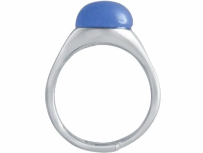 Ring 925 Silber mit Chalcedon Cabochon blau