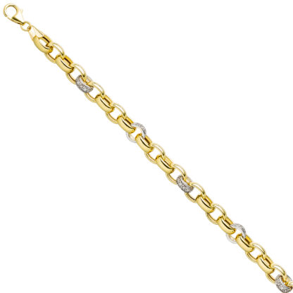 Glieder-Armband 375 Gelbgold mit Brillanten 0,18 ct.