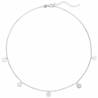 Collier mit Schmuckplättchen rund 925 Silber