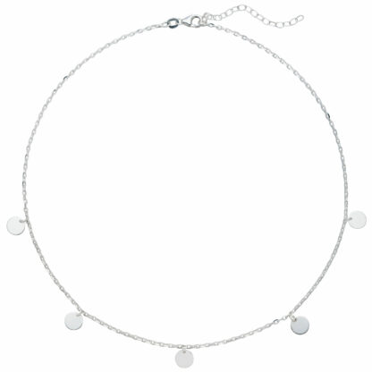 Collier mit Schmuckplättchen rund 925 Silber