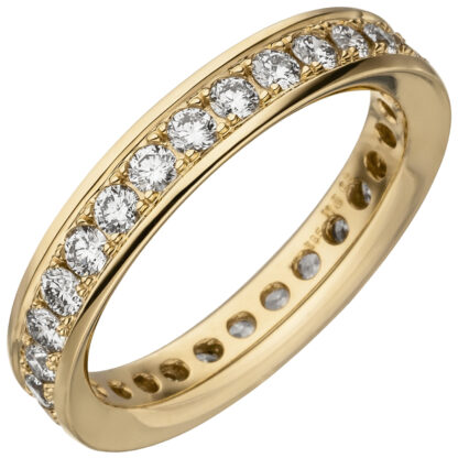 Memoire-Ring 585 Gelbgold mit Brillanten 1,12 ct.