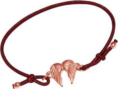 Armband rot mit "Flügeln" 925 Silber/rosévergoldet