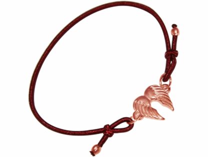 Armband rot mit "Flügeln" 925 Silber/rosévergoldet