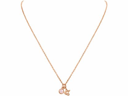 Collier "Vogel" 925 Silber/rosévergoldet mit Rosenquarz