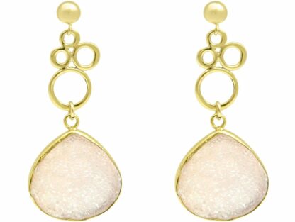 Ohrstecker BUBBLES 925 Silber/vergoldet mit 2 Druzy Rosé