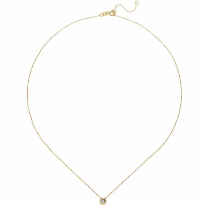 Collier 333 Gelbgold mit Zirkonia weiß und Federringverschluss