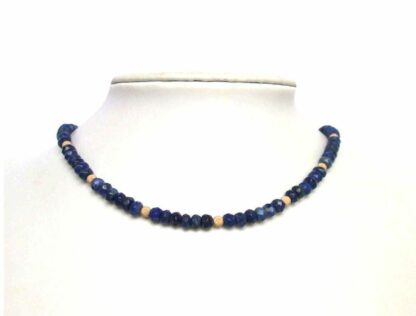 Collier vergoldet mit Lapis Lazuli facettiert