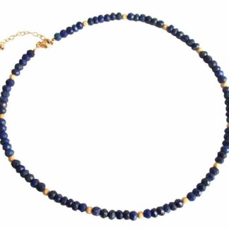 Collier vergoldet mit Lapis Lazuli facettiert