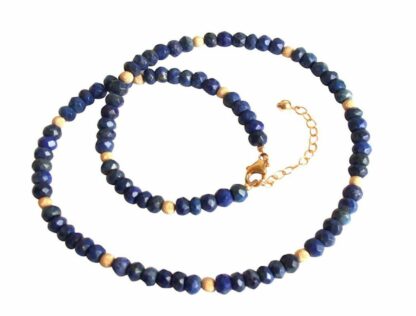 Collier vergoldet mit Lapis Lazuli facettiert