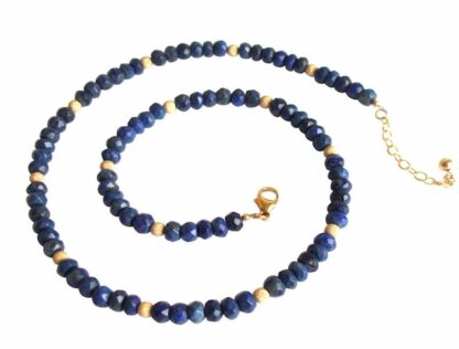 Collier vergoldet mit Lapis Lazuli facettiert