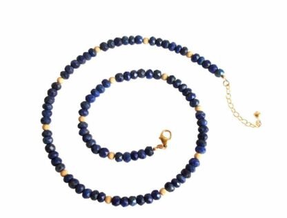 Collier vergoldet mit Lapis Lazuli facettiert