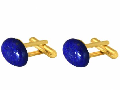 Manschettenknöpfe vergoldet mit Lapis Lazuli ca. 19 mm x 12 mm