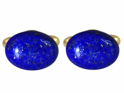 Manschettenknöpfe vergoldet mit Lapis Lazuli ca. 19 mm x 12 mm