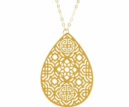 Halskette “Mandala Tropfen” 925 Silber/vergoldet