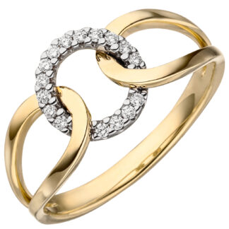 Ring 585 Gelbgold "Ring-Optik" mit Brillanten 0,11 ct.